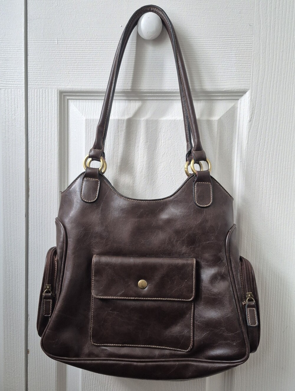 Vintage Brown Leather Shoulder Bag